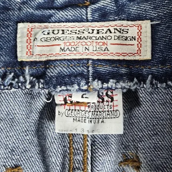 Vintage Guess Jeans Women 28 Pleated Tapered High Rise Made USA 80s Cotton Denim - Picture 5 of 11